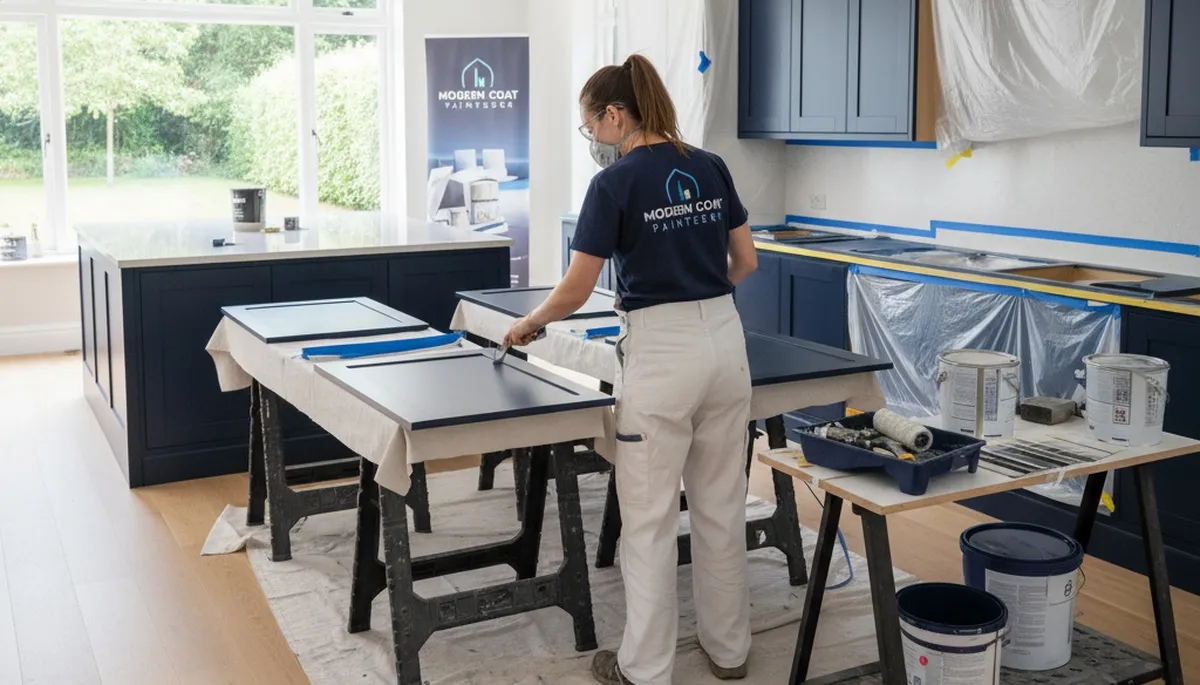 Professional cabinet painting and refinishing in Columbus, OH kitchen by expert painters