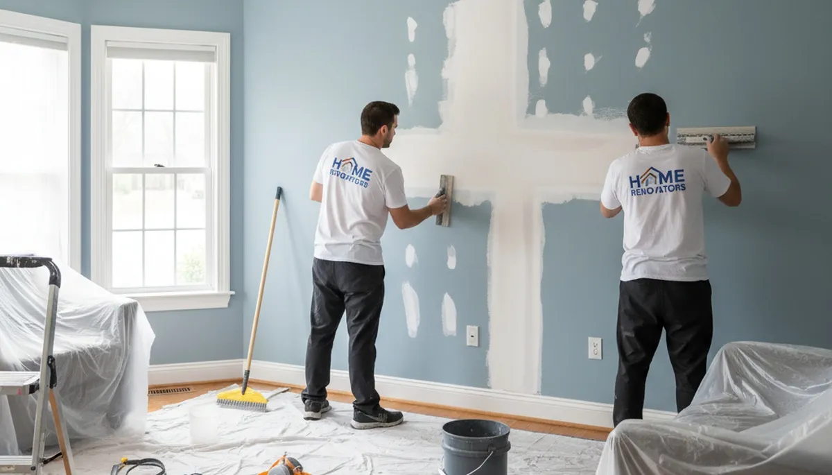 Professional drywall repair and wall restoration in Columbus, OH home interior by expert painters