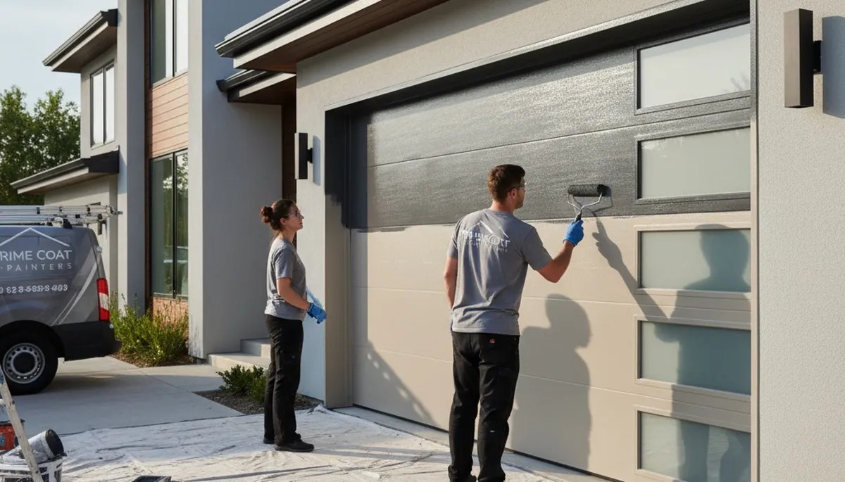 Professional garage door painting in Columbus, OH by expert house painters for lasting curb appeal