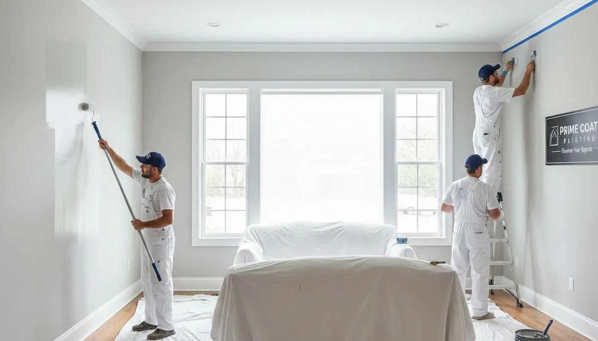 Professional interior house painters in Columbus, OH applying fresh wall color for home transformation