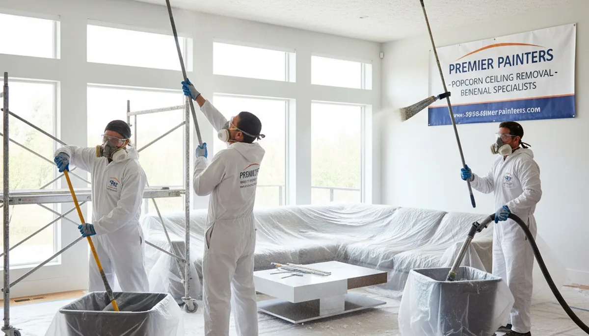 Professional popcorn ceiling removal service in Columbus, OH transforming textured ceilings